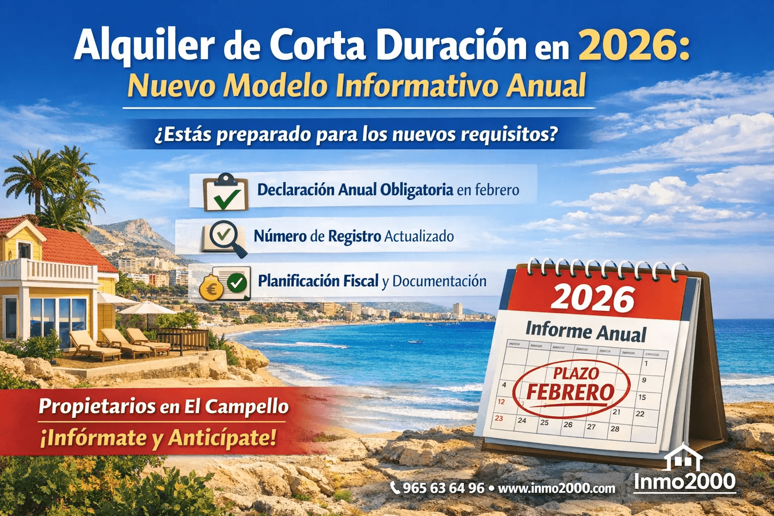 2026 renforce le contrôle des locations de courte durée : modèle informatif annuel et conseils à El Campello