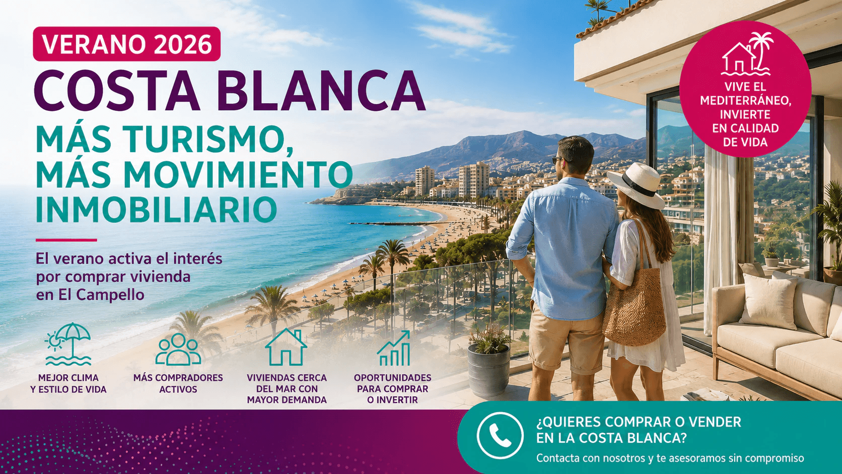 Verano 2026 en la Costa Blanca: por qué este es uno de los momentos con más movimiento inmobiliario del año